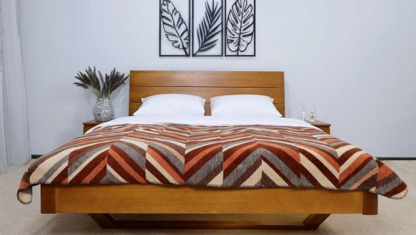 Ліжко двоспальне дерев'яне Дрімка Мадрид Бук 0