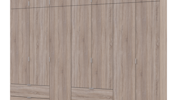 Шкаф для одежды Дорос Лукас дуб сонома 7 дверный 295 см