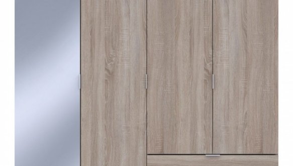 Шкаф для одежды Дорос Гелар дуб сонома 3-х дверный/Зеркало 155 см 2