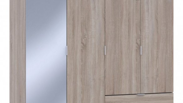 Шкаф для одежды Дорос Гелар дуб сонома 3-х дверный/Зеркало 155 см 3
