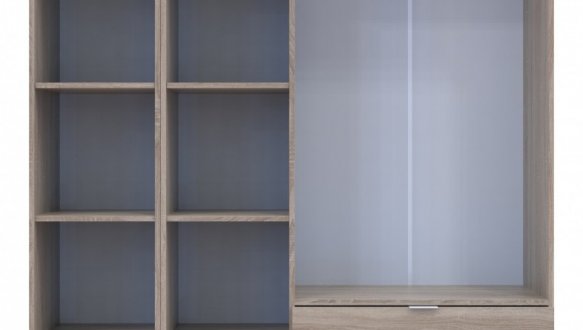 Шкаф для одежды Дорос Гелар дуб сонома 3-х дверный/Зеркало 155 см 0