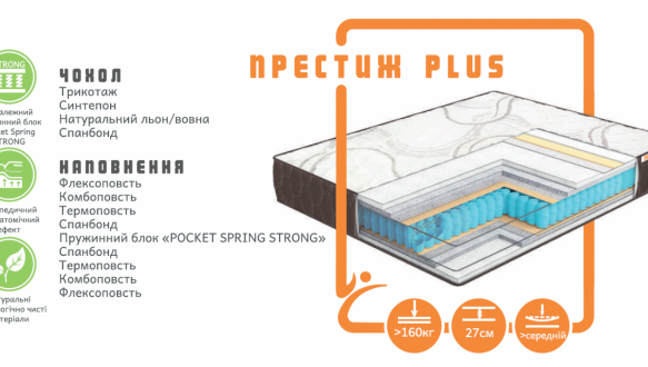 Матраc ПРЕСТИЖ PLUS / TM MUSSON 2