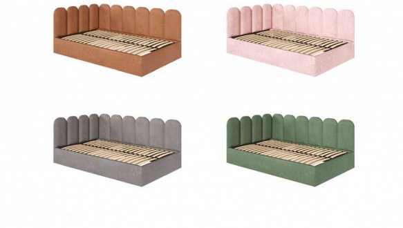 Кровать мягкая Городок Хеппи с подъемным механизмом 3