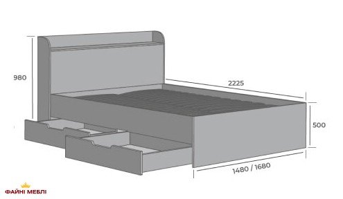 Ліжко двоспальне ДСП Mebel Star Adel /Адель 6