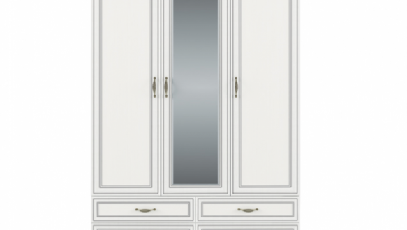Шкаф с зеркалом 3D4S Mebelbos Tiffany 3 дверный вудлайн крем 159 см