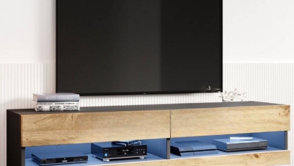 Тумба под ТВ Vigo / Виго RTV180 Дуб Вотан/Чёрный Cama Ширина 180 см