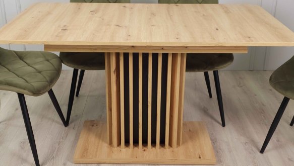 Стол Cassandra Интарсио Дуб Артизан/Чорний Раскладной 140/180 см 8