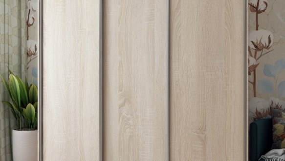 Шафа-купе Дорос Сіті Лайт дуб сонома 3 дверна 225 см 2