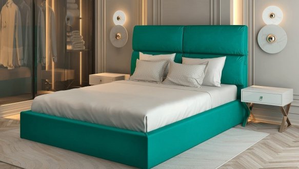 Ліжко м'яке двоспальне Лев Санремо 1 з підйомним механізмом та нішею для білизни 2