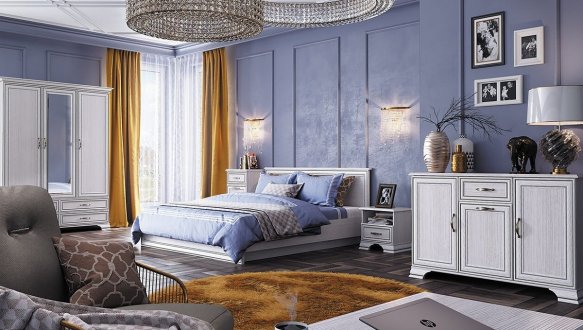 Модульная спальня Tiffany/Тиффани Mebelbos Вудлайнт крем 0