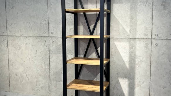 Стеллаж LOFT 600 Дуб Сонома / Чёрный мат MebliRoMax