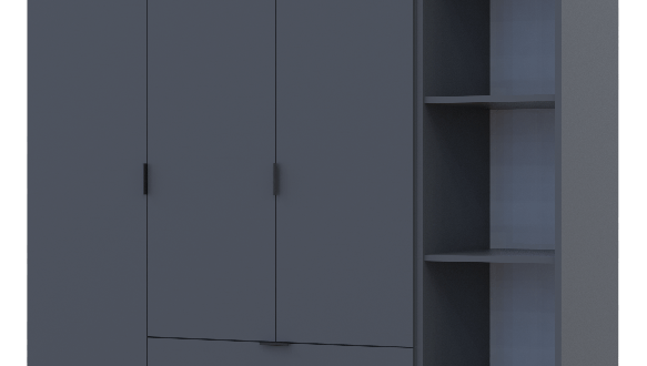 Шкаф Дорос Гелар графит с Этажеркой 3-х дверный 154,4 см