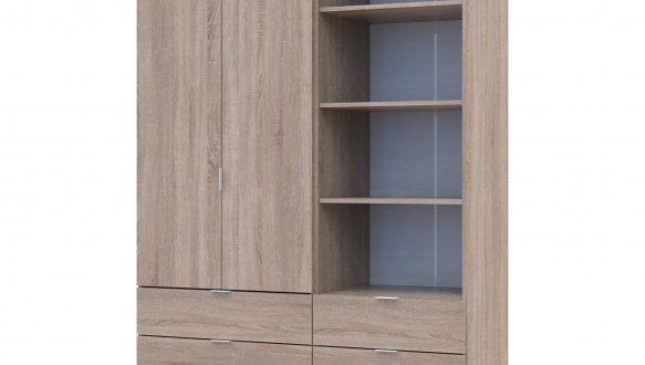 Шкаф Дорос Гелар двухдверный с пеналом Дуб Сонома 138 см