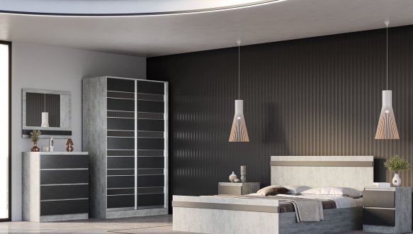 Модульная спальня Ida/Ида Киевский стандарт Сосна Натти/Антрацит