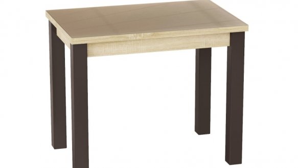 Стіл-трансформер Dinner Glass Дуб сонома/Венге ноги/Бежеве скло 2