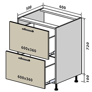 №10 Тумба нижня шухляди 60 Люкс RODOS