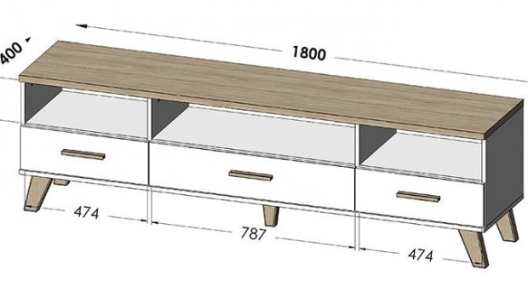 Тумба ТВ 180 3S3K Lotta 0