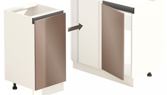 Тумба нижняя Н100х60.85.1Д угол.Мойка Gola ручка Окрашенный Высокий Глянец