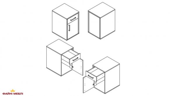 Тумба офисная под стол KON1D1S Прайм Кашемир / Черный 0