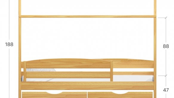 Кровать домик детская Массив бука Эстелла Амми Плюс 10