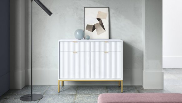 Комод Білий/Золоті ніжки KSZ104 Nova