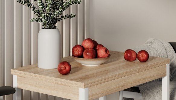 Стіл-трансформер Lunch Дуб сонома/Білий 0