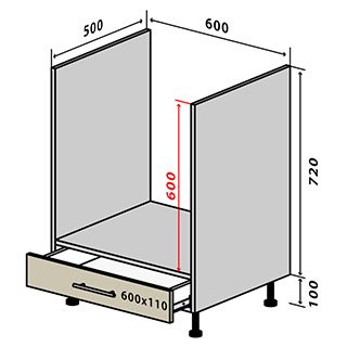 №12 Тумба нижняя духовка 60 Люкс RODOS