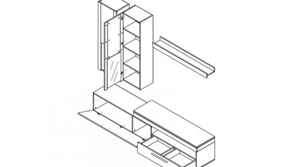 Стенка Личи Бетон стайл / Бетон темный 1