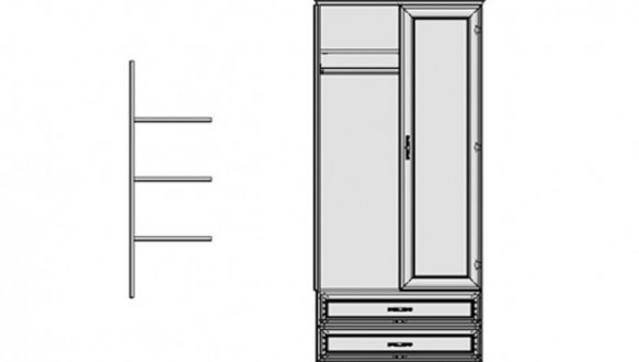 Полиці шафи 2d2s Tiffany 0