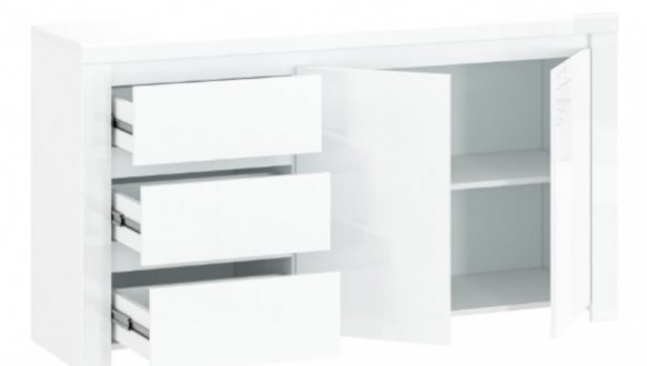 Комод 2D3S [E] білий глянець Lingo 0