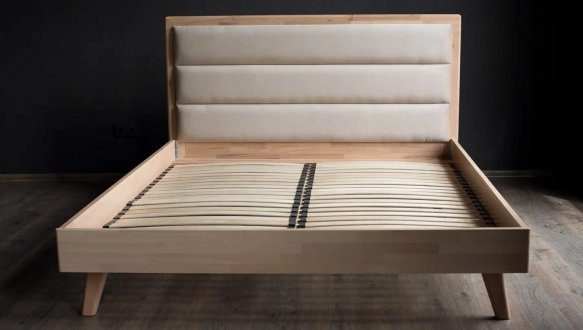 Ліжко дерев'яне з м'якою вставкою Camelia Моніка масив Бук 1