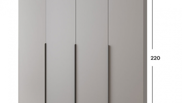 Шкаф Mebelstar Оскар четырехдверный с ящиками Серая мышка 200 см 0