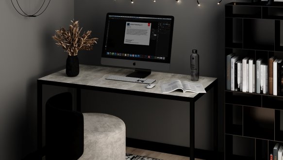 Письмовий стіл Art in Head Brevity Loft Standart/Бревіті Лофт Стандарт Ательє світлий/Чорний метал