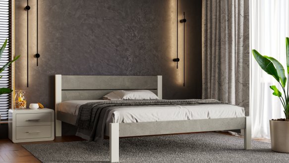 Ліжко дерев'яне з м'якою вставкою ArborDrev Лофт 2 Сосна / Бук 1