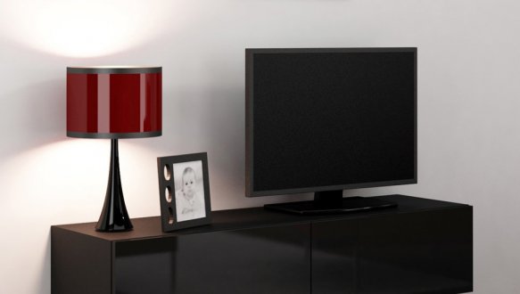 Тумба під ТВ Vigo/Віго RTV140 Чорний/Чорний глянець Cama Ширина 140 см