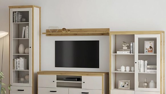 Полка POL150 Дана Кашемир / Дуб артизан 0