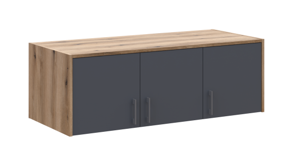 Антресоль Дорос Ронди графит 3-дверная 121 см