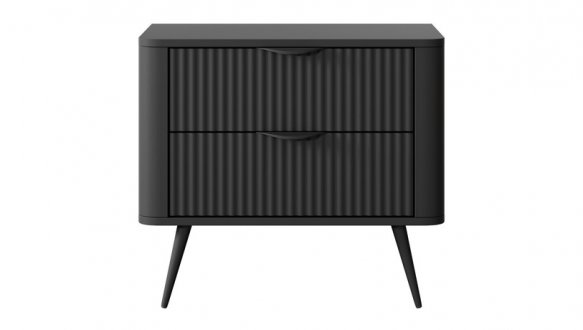 Тумба прикроватная 2S Черный/Черные ножки Lante