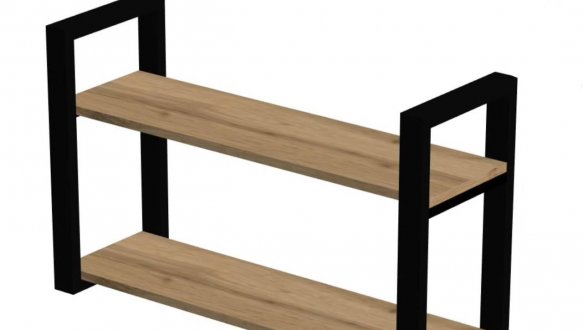 Полка LOFT 900 Дуб Сонома / Чёрный мат MebliRoMax