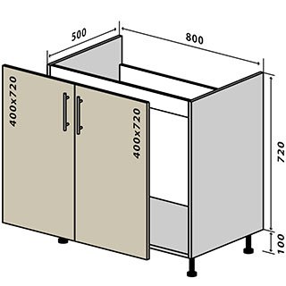 №14 Тумба нижня мийка 80 Люкс RODOS