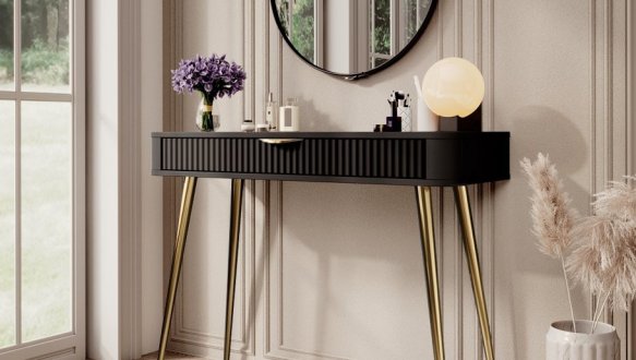 Модульна вітальня Lante Чорний/Золоті ніжки 3