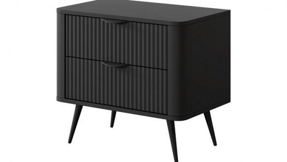 Тумба прикроватная 2S Черный/Черные ножки Lante 2