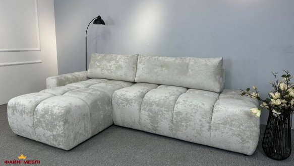 Кутовий диван розкладний крокуюча єврокнижка Елізіум Сапфір 277 см 0