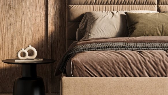 Ліжко м'яке двоспальне Woodsoft Narni / Нарні з підйомним механізмом та нішею для білизни 6