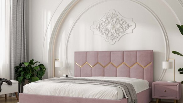 Кровать мягкая двуспальная Виорина деко Mirali / Мирали 10