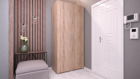 Шкаф Морели SТ0010 2 дверный дуб сонома с полками 100 см