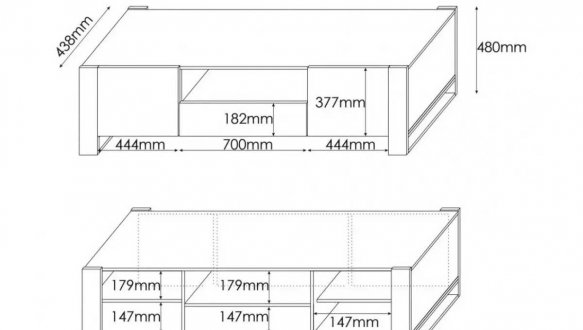Тумба ТВ Wood/Вуд RTV180 Дуб вотан/Антрацит Cama Ширина 180 см 4