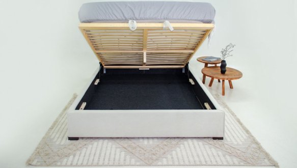 Мягкая кровать двуспальная Шик Галичина Камелия с подъемным механизмом и нишей для белья 5