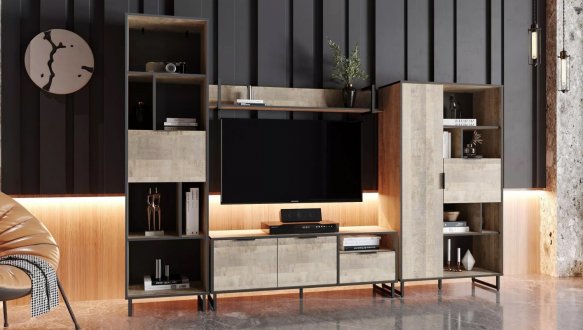 Стеллаж дуб гранж песочный F-0016 Форте 0