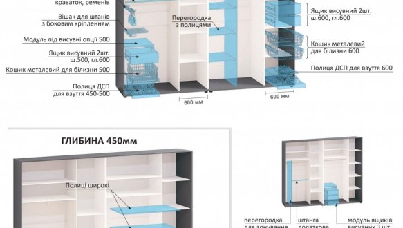 Шкаф-купе с 4 частей Комфорт мебель крашеный высокий глянец 4 дверный 400 см 0
